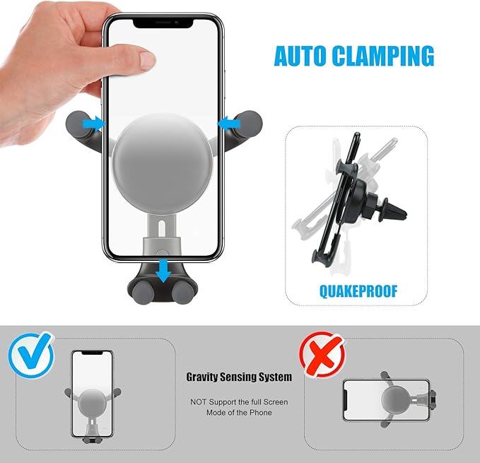 Wireless car Charger Mount-Adjustable Bracket-Gravity System-Fast Charging