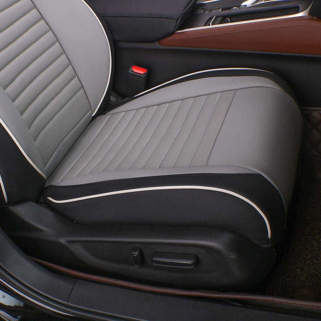 EKR Accord Car Seat Covers for Honda Accord 2023 2024 2025 EX,SE &2023-2025 (Hybrid) Sport,EX-L,Sport-L,Touring,(Rear Row W/40/60 Split Backrest),Leather Seat Covers for Trucks Full Set (Black/Gray)