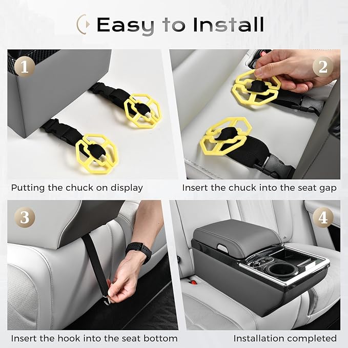 Coverado Center Console, Universal Bench Seat Center Console with Wireless Charging & Cup Holder & 7 Light Modes, Truck Back Seat Car Organizer, Rear Central Car Armrest Box with Storage, Gray