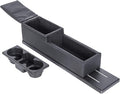 ECOTRIC Center Mini Cup Holder Armrest Console Compatible with 2006-2020 Dodge Charger Police Black Upholstered Middle Cover Storage Box pad Lid Kit Replacement Organizer