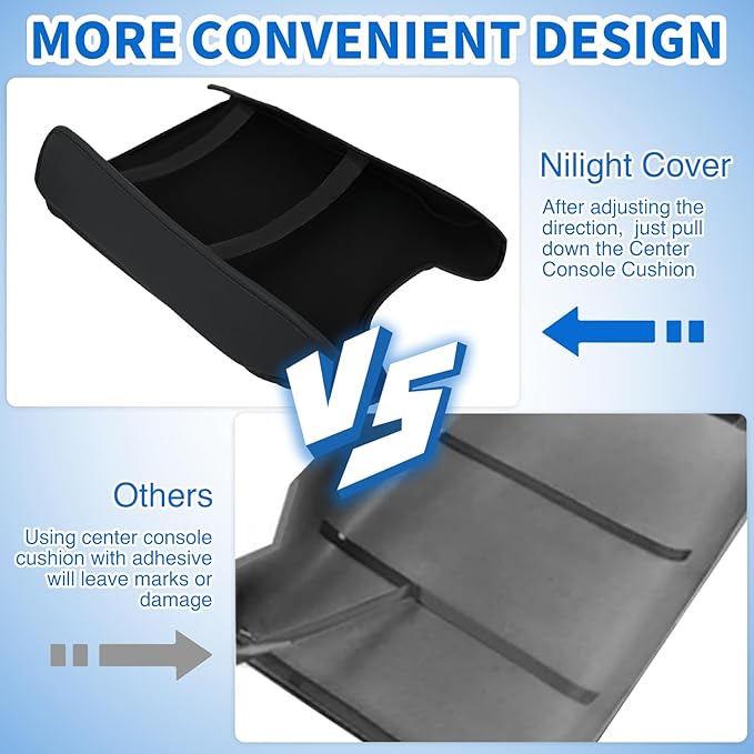 Nilight Center Console Cover Compatible with 2015-2020 Ford F150 2017-2022 F250 F350 F450 PVC Leather Armrest Cover for Car Middle Center Console Pad Car Armrest Box Cover(Bucket Seat Only) -Black