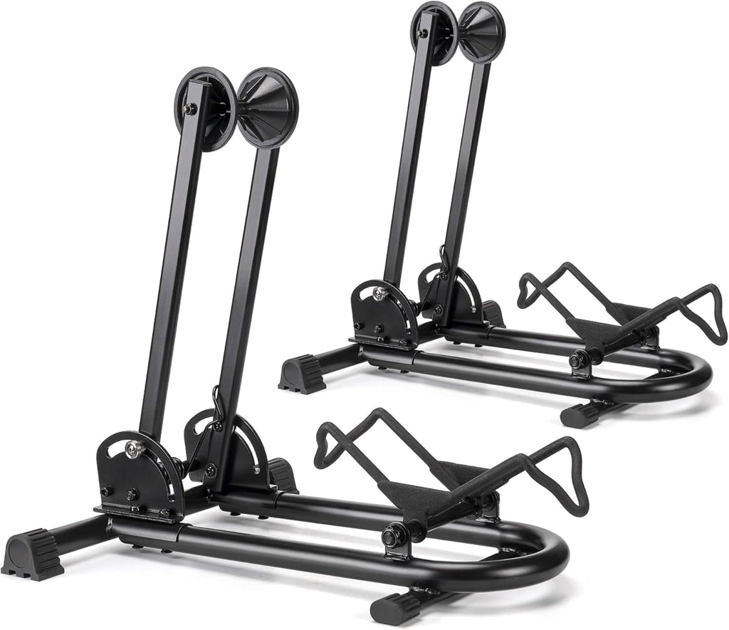 Indoor Bike Floor Stand - Bike Stand Rack for Garage/Home - Bike Storage Bicycle Parking Rack Fit 26”-29” Mountain Road Bikes (2 Bike Rack)