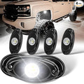 YONEDA 4 Pods White Rock Lights 6000K Ultra Bright LED Underglow Lights IP68 Waterproof for Trucks SUV UTV ATV RZR Car Boats Pickup Motorcycle
