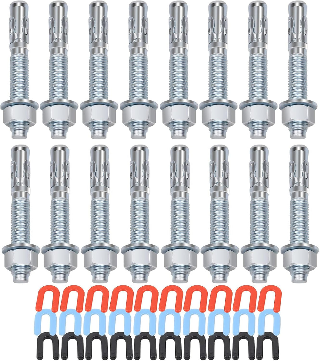 Lift Install Kit, Car Lift Installation Install Kit,(16Pcs 3/4" x 5.5" Wedge Anchor Bolts)
