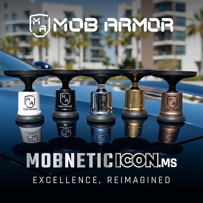 MobNetic Icon.MS MagSafe Compatible Phone Mount, Magnetic Phone Holder for Car w/ 90lb Pull Force, 90º Tilt & 360º Rotation, Aluminum Build, Compatibility for iPhone & Android (Alpine White)