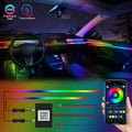 Acrylic Interior Car LED Strip Light with Wireless APP, RGB Dreamcolor 2 in 1 Ambient Lighting Kits, 16 Million Colors Sound Active Function Car Neon Lights, Sync to Music (dreamcolor 2 in 1)