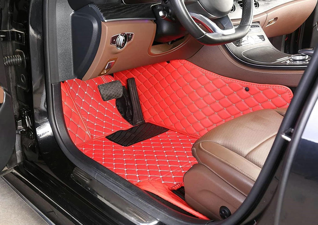 Custom Artificial Leather Waterproof All-Weather Car Floor Mats Fit for 99% Sedan SUV Sports Car Vehicle Car Mat (Purple)