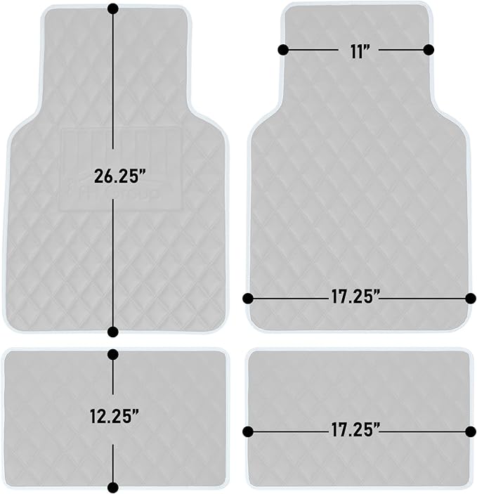 FH Group Floor Mats - Faux Leather Floor Mats for Cars, Universal Fit Automotive Floor Mats, All Purpose Car Floor Mats, PU Leather Protector Mat for Most Sedan, SUV, Truck Floor Mats Red