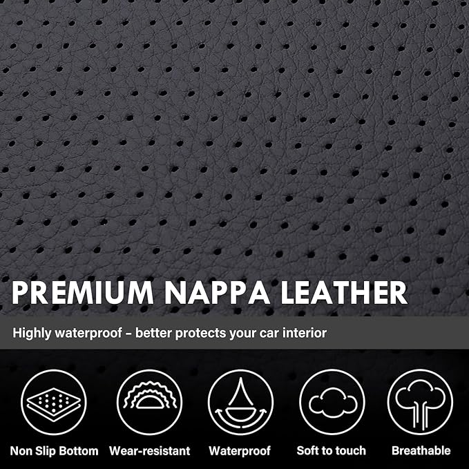 Coverado Car Seat Covers Full Set Faux Leather-Custom Fit Chevy Silverado/GMC Sierra (2007-2013 & 2019-2026 1500, 2020-2026 2500HD/3500HD) Compatible with Crew/Double/Extended Cab (Red)