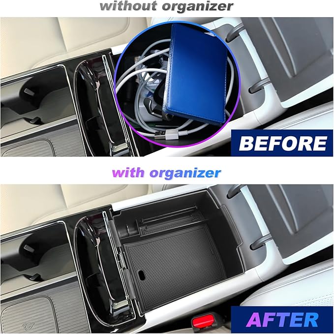 SXCY for 2025 2026 Hyundai Tucson Center Console Organizer for 2025 2026 Hyundai Tucson Accessories (Limited) Console Tray for 2025 2026 Tucson Limited Armrest Storage Console Organizer (Black)