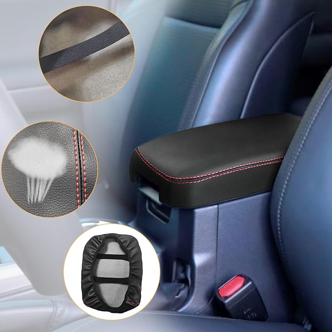 Compatible with Center Console Armrest Cover for Toyota Tacoma 2016-2023 Leather Arm Rest Storage Box Lids Cushion Protector Pad