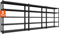 72" H Garage Shelving 2000LBS Heavy Duty Storage Shelves Adjustable 5 Tier Metal Shelves for Storage Garage Industrial Shelving Utility Racks,16" D x35.5 Wx72 H,Black