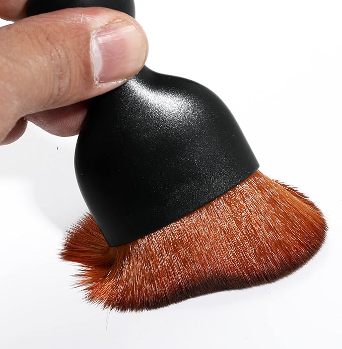 AOCISKA Car Interior Detailing Brush,Soft Bristle Cleaning Brush Car Detailing Brush Dusting Brush,Car Interior Cleaning Tool,Auto Detail Brush Car Dash Duster Brush (Black&Brown)