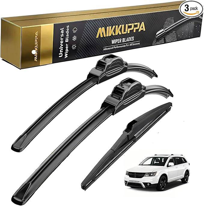 MIKKUPPA 24"+19"+12" Windshield Wiper Blades Replacement for 2009-2020 Dodge Journey, Front & Rear Wiper Blades Set, Durable Stable Quiet All Season (Pack of 3)