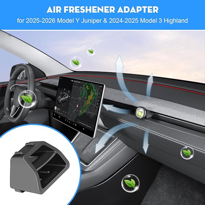 2PCS Upgraded Air Freshener Adapter for 2026 Tesla New Model Y Juniper, Vent Clip for Tesla 2025-2026 Model Y Juniper & 2024-2026 Model 3 Highland Accessories (Air Freshener not Included)