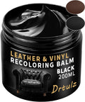 Black Leather Recoloring Balm, Leather Repair Kit for Furniture, Leather Scratch Remover, Leather Color Restorer for Couch, Car Seats, Shoes - Repair Leather Dye for Scratched and Faded Leather