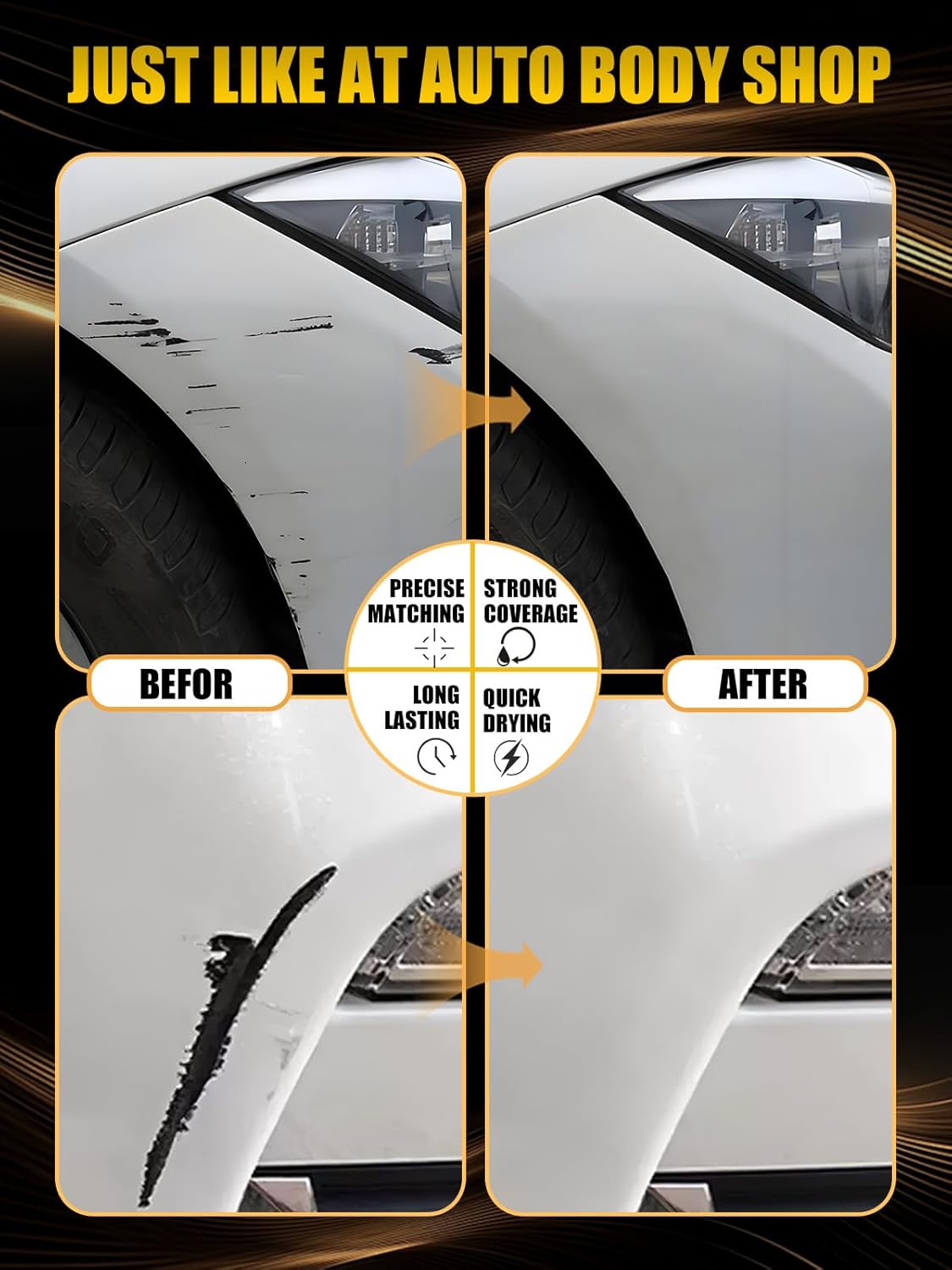 (922) Cirrus Silver Metallic Touch Up Paint Compatible with Mercedes-Benz, Exact Match Car Paint Pen Automotive Scratch Repair Remover Kit Quick & Easy Solution for Vehile Chips and Nicks