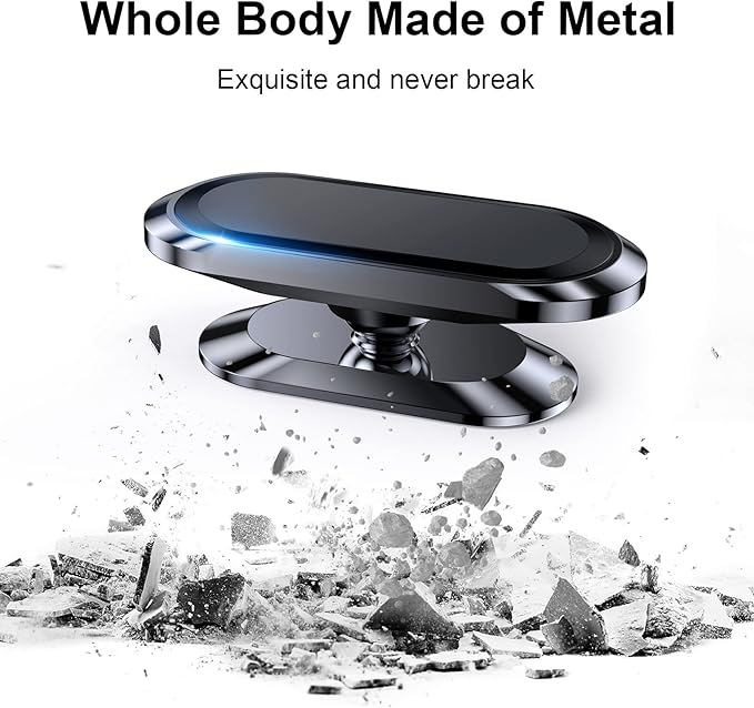 【2-PACK】Magnetic phone holder for car, [ Super Strong Magnet ] [ with 4 Metal Plate ] iPhone Magnetic car mount for cell phone, [ 360° Rotation ] Universal Dashboard adhesive Car Magnetic Phone Mount