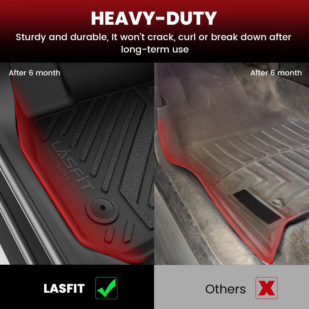 LASFIT Floor Mats & Cargo Liner Fit for Mazda 3 2025 2024 2023 2022 2021 2020 2019(Only Fits Sedan Models) All Weather TPE Floor Liners Front & Rear Row Full Set Accessories - Black