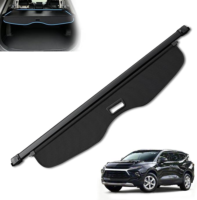 MIALUTY® Cargo Cover for 2019-2024 Chevrolet Blazer Retractable Trunk Cover Blazer Accessories Anti-Peeping Privacy Screen,Trunk Luggage Shield Shade Carbon Fiber Texture (Not fit for Blazer EV)