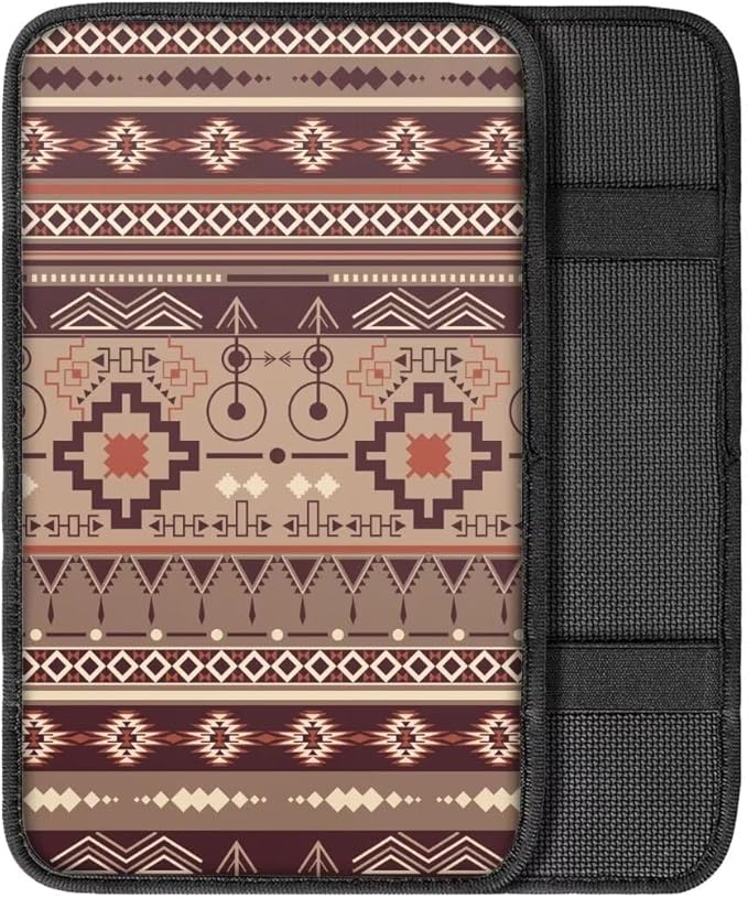 Coldinair Aztec Western Culture Universal Car Center Console Pad Soft Armrest Protector Cover Fit for Most Vehicle,SUV,Truck,Car Interior Accessories Decor