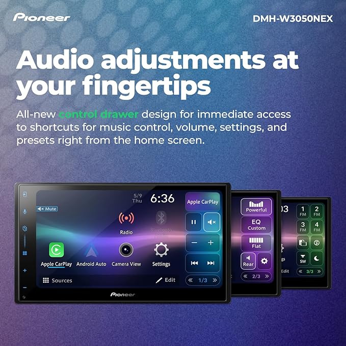 Pioneer DMH-W3050NEX 6.8" Capacitive Touchscreen, Double Din – Wireless & Wired Apple CarPlay & Android Auto, Bluetooth, Backup Camera, Maestro, FLAC, HD Radio, Hi-Volt RCA