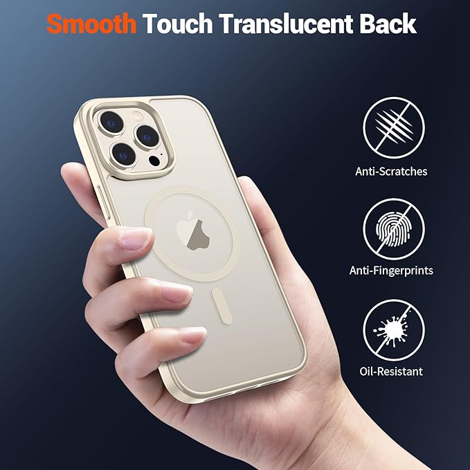 SUPFINE Magnetic for iPhone 12 Pro Max Case (Compatible with MagSafe) (Military Grade Drop Protection) Slim Translucent Matte Shockproof with Anti-Fingerprint Phone Case,Antique White