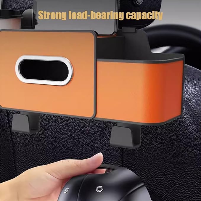 Car Organizers and Storage Box Behind Seat, Large Car Seat Back Organizer for Hold Phone, Drinks, Handbag, Universal Fit for Suv/Sedan (Orange, 1pcs)