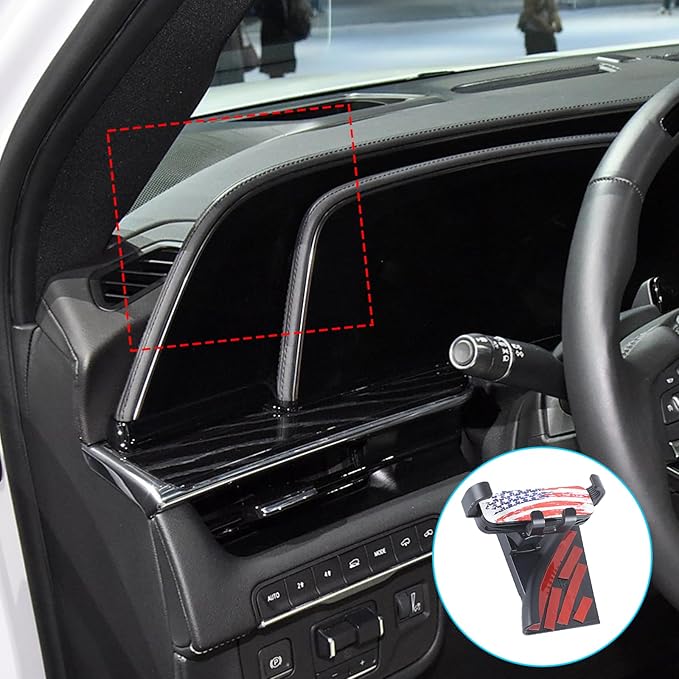 Phone Holder Compatible with Cadillac Escalade 2021-2025,360° Rotation Adjustable Center Console Navigation Screen Cell Phone Holder Fit for Most Smartphones (C)