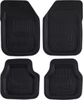 FH Group Automotive Floor Mats - Deep Dish Floor Mats, TPO Plastic Climaproof Floor Mats for Cars, Universal Fit, Trimmable Car Floor Mats, Full Set, Floor Mats for Sedan, SUV, Truck Floor Mats Black