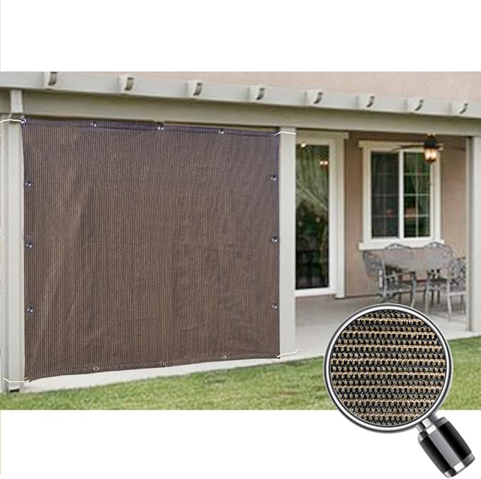 Alion Home Sun Shade Privacy Panel with Grommets and Hems on 4 Sides for Patio, Awning, Window, Pergola or Gazebo - Mocha Brown (10' X 18')