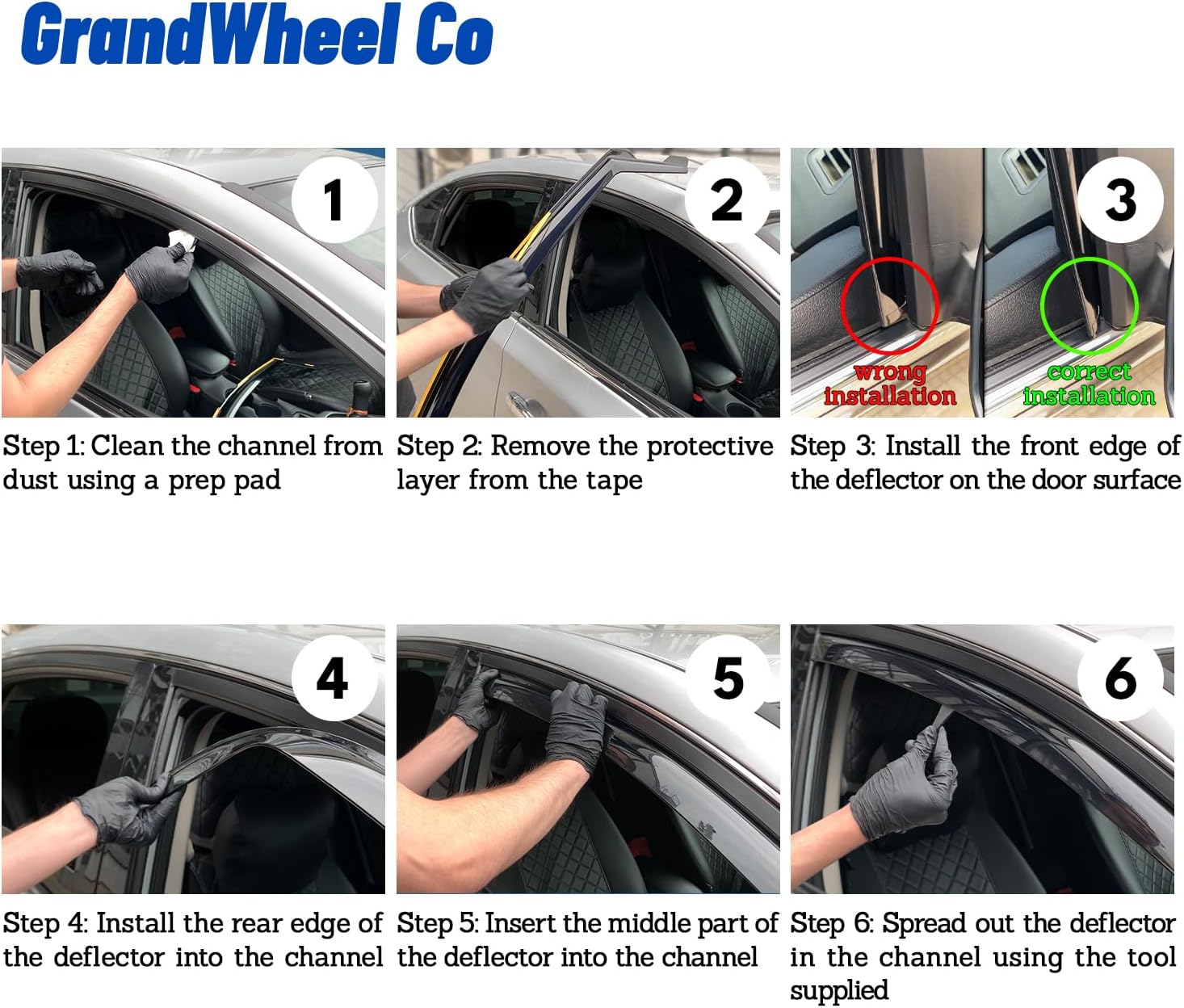 Window Deflectors Smoke Tinted in-Channel Side Window Vent Visor Deflectors Rain Guards Compatible with F-150 2015-2020 Regular Cab, SuperCrew, SuperCab - 2pcs. GW0878