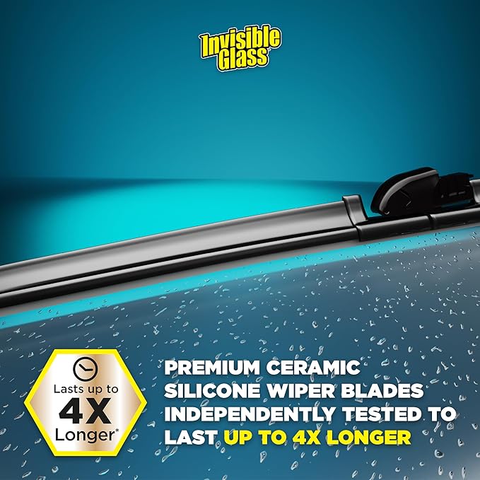 Invisible Glass CSB22 Ceramic Silicone 22" Premium All-Season Windshield Wiper Blade – Automotive Replacement Beam Blade with HydroGuard Water Repellent Coating for Quiet, Streak-Free Performance