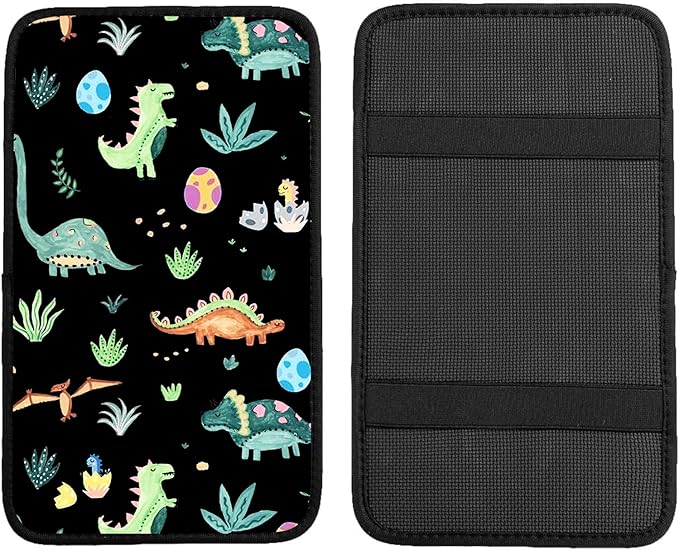 Car Armrest Box Pad,Cute Dinosaur Car Armrest Pad Car Armrest Cover Protector for Most Vehicle, SUV, Truck, Car