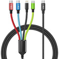 USB C Multi Charging Cable [1Pack 5FT], Dual Type-C Nylon 4 in 1 Charging Cable, Multi Chargers for All Devices with IP/Type C/Micro Port, Compatible with Most Cell Phones/Tablets and More