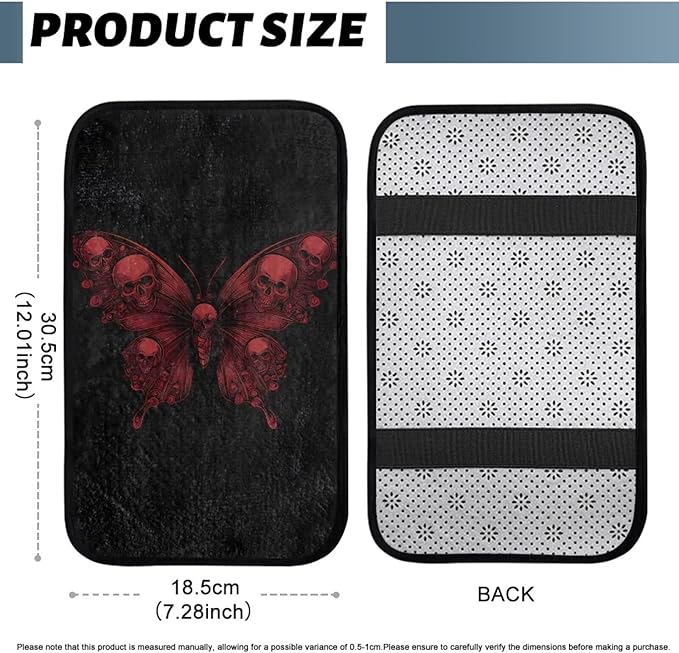 Red Butterfly Car Arm Rest Cushion Pad Full Coverage Warm Car Console Covers Easy Install Cars Center Console Armrest Cover Full Coverage Fit for Most Cars,Vehicles,SUVs