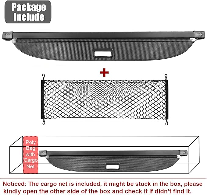 Cargo Cover for Hyundai Tucson 2026 2025 Accessories 2024-2022(Carbon Fiber Texture),Retractable Trunk Cover Organizer Security Shielding Shade Tonneau Cover for Hyundai Tucson Accessories