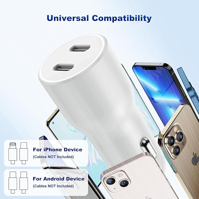 iPhone 14 13 Car Charger, Certified 45W Dual Port USB C Rapid Apple Car Adapter with 6ft Type C to Lightning Cable Fast Charging for iPhone 14 Pro/14 Pro Max/14 Plus/13/12/11/X/XS/SE,iPad-Green