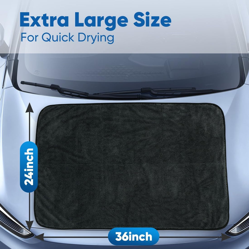 HOMEXCEL Car Drying Towel (36"x 24"), 1200GSM Ultra Absorbent Car Cleaning Cloth, Streak-Free Microfiber Drying Towel, Great for Cars, Trucks, SUVs, RVs, Motorcycles, 2 Packs
