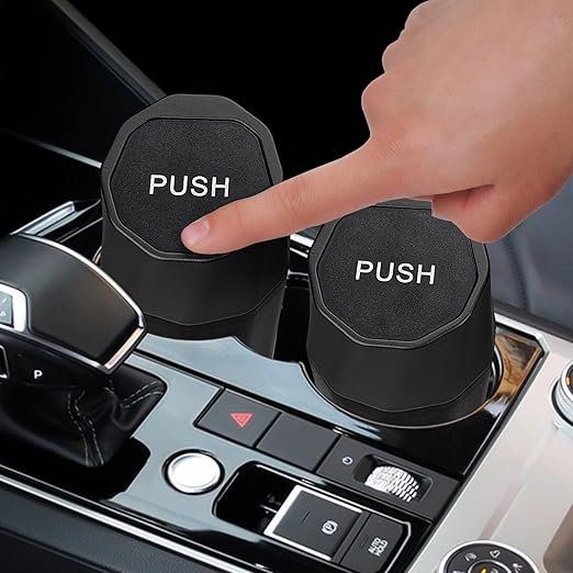 Car Trash Can Bin with Lid - Car Garbage Can with 20pcs Trash Bags for Cup Holder - Black Leakproof Mini Vehicle Trash Bin for SUV Truck - Small Car Organizers and Storage for Door Front Back Seat