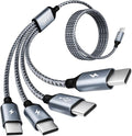 USB C Cable, USB C Splitter Multi Charging Cable, 4 in 1 Charging Cable with 4 Type C Ports, Charger Cable for Multiple Devices Compatible iPhone 16/15 Series, iPad, Galaxy S24 S23, Pixel, PS5