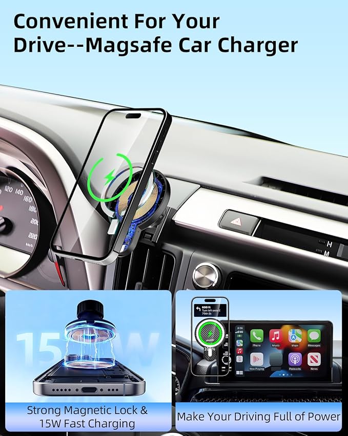 PZK Car Phone Mount for L-EXUS RX 350/ RX 450h 2010 2011 2012 2013 2014 2015 Accessories Custom Air Vent Car Phone Holder Magnetic 15W Fast Wireless Charger 360° Rotation Automobile Cradles