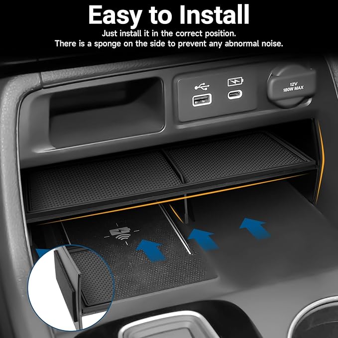 YOJOJOCO Center Console Tray Organizer Compatible with Honda 2023 2024 2025 2026 Pilot ＆ 2026 Passport Accessories Black ABS Plastic Material Insert Tray Pallet Storage