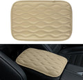 Amiss Auto Center Console Pad, Universal Waterproof Car Armrest Seat Box Cover, Leather Auto Armrest Cover Protector for Most Vehicles, SUV, Truck, Car (Beige)