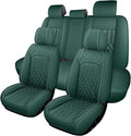 Car Seat Covers for Genesis GV70 2022-2025 2026, Full Set Premium Nappa Leather Waterproof Breathable Anti-Slip Airbag Compatible Car Seats Protector, Soft Car Interior Seats Cover (Green)