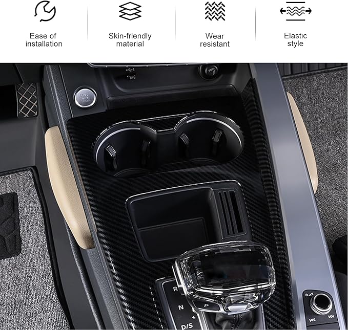 2 PCS Car Knee Cushion Pads, Center Console Side Pressure-Relieving Leg Support Soft Cushion, 6.89 " x 2.95 " Fine Leather Breathable Armrest Elbow Pad, Universal for Most Cars Trucks (Beige)