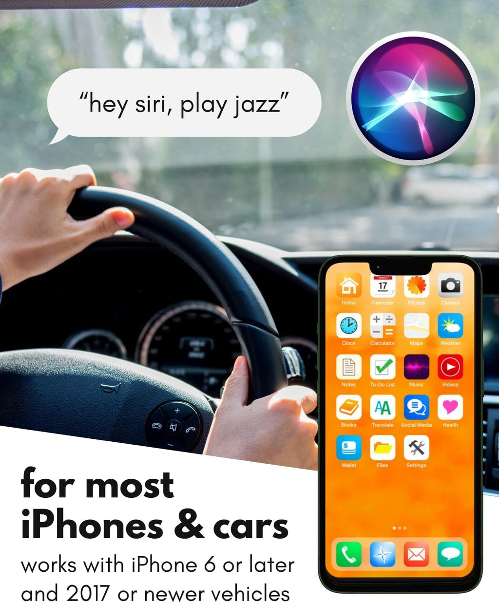 Wireless CarPlay Adapter for iPhone - Go Cordless in Seconds, Seamless, Crisp Sound, Bluetooth/WiFi - USB Apple Car Play Wireless Adapter for iPhone 6 or Newer, 2017 Cars or Newer, USB C + A