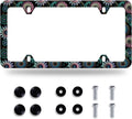 Mandala Flower License Plate Frame License Plate Stainless Steel Parts Funny License Plate Decorative with Screws Size 12.3" x 6.3" for Men Women