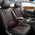 Fit RAV4 Car Seat Covers Set for Toyota RAV4 2019-2024 2025 Hybrid SE/XSE/LE/XLE/XLE Premium/Limited Automotive Cushion Protector Replacement, Waterproof Faux Leather(Black+Red)