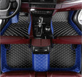 Custome Car Mats Accessories All Weather Floor mats Compatible with Automotive Floor Mats Passenger car mats (Blue Black)